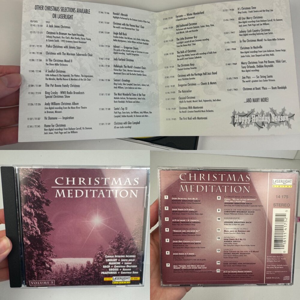 Vtg 1995 Christmas Meditation Volume 4 and‎ 5 Holiday Music CD Made in USA - Picture 10 of 11